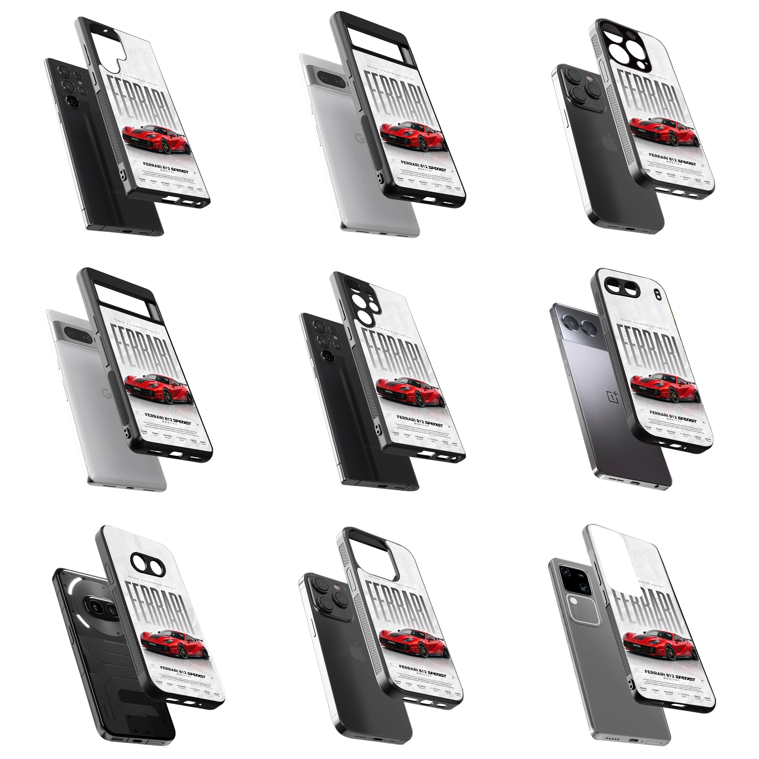 Durable Glass Back Mobile Case for iPhone, Samsung, OnePlus, Google Pixel, Redmi, Vivo, Oppo