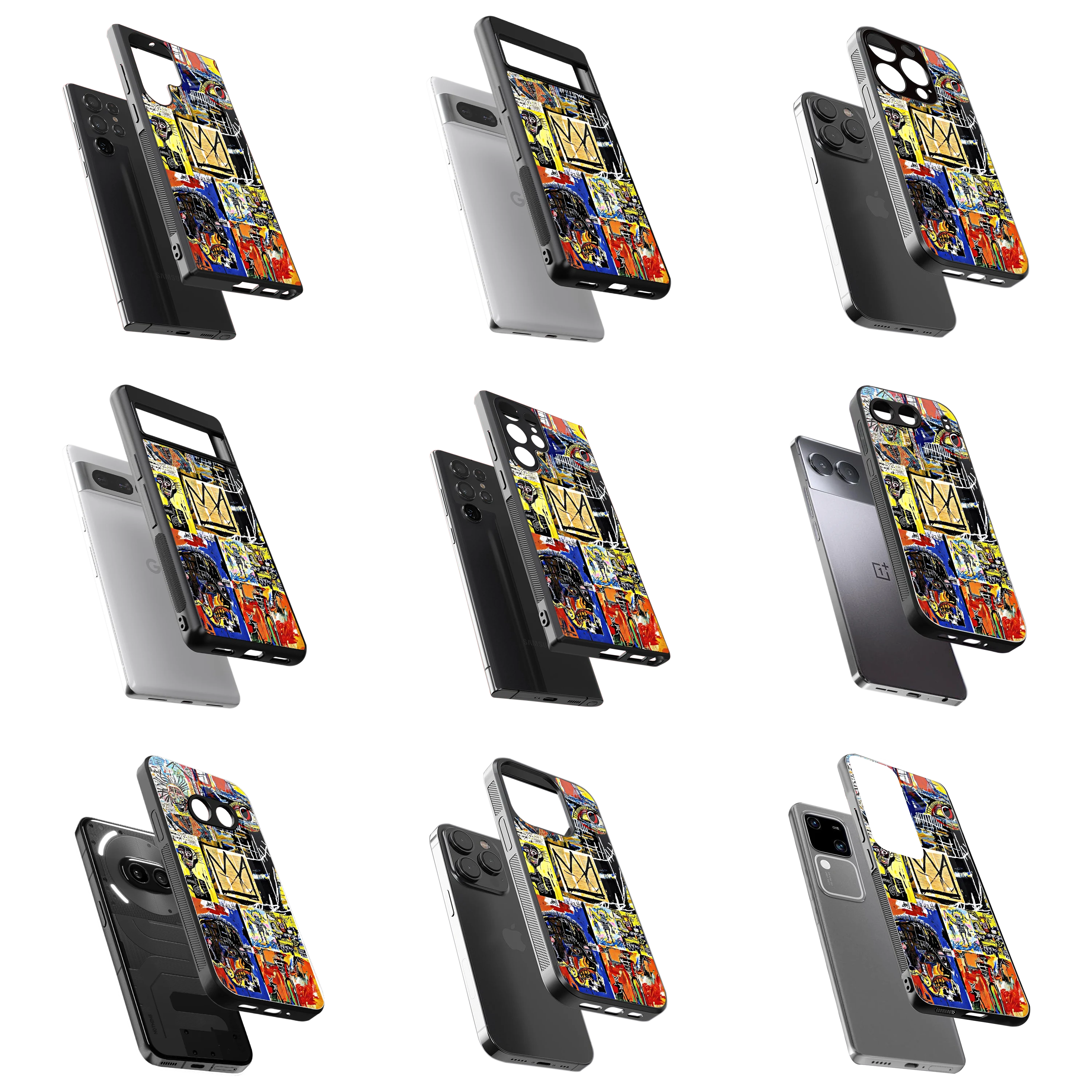 Durable Glass Back Mobile Case for iPhone, Samsung, OnePlus, Google Pixel, Redmi, Vivo, Oppo