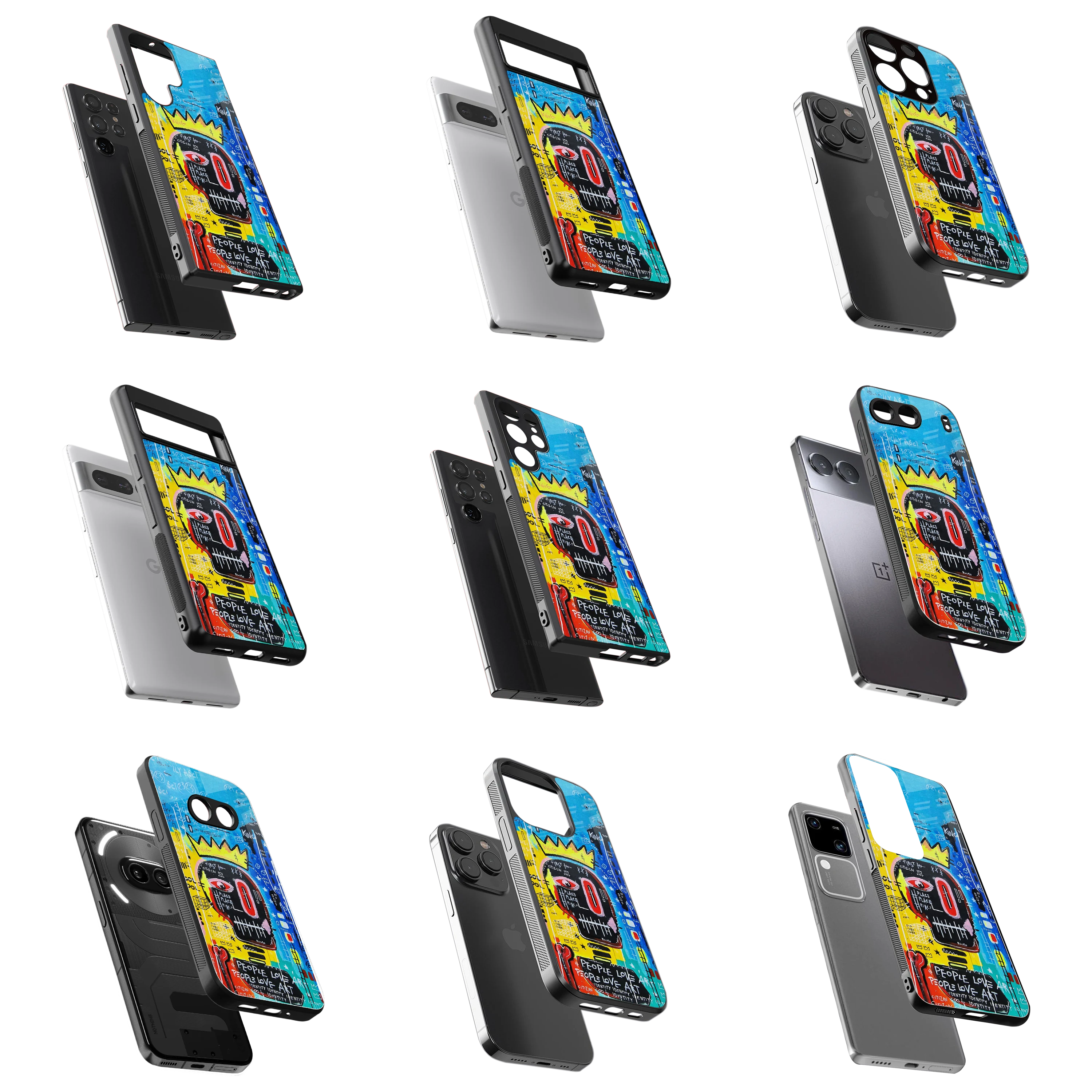 Durable Glass Back Mobile Case for iPhone, Samsung, OnePlus, Google Pixel, Redmi, Vivo, Oppo