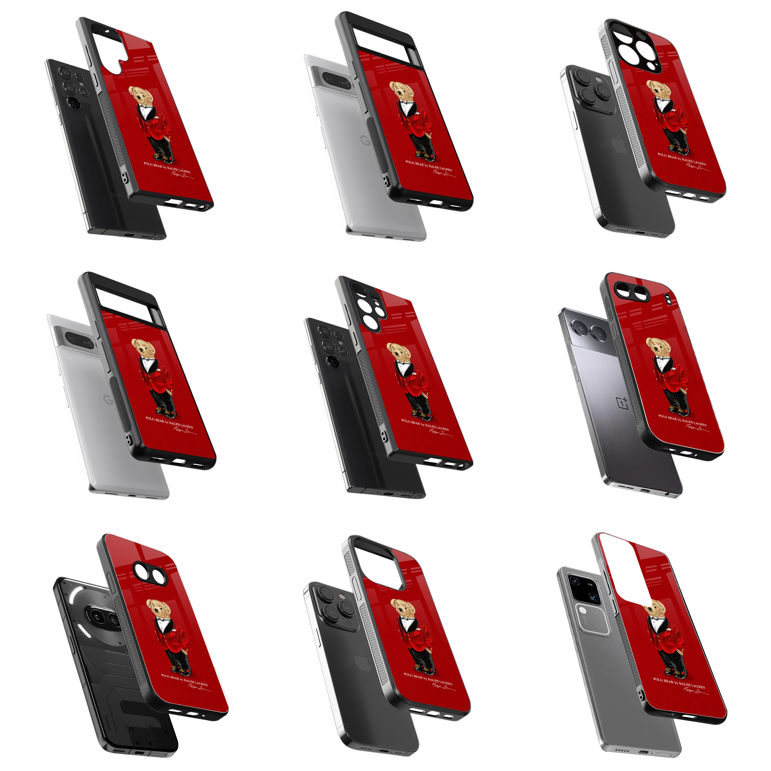 Durable Glass Back Mobile Case for iPhone, Samsung, OnePlus, Google Pixel, Redmi, Vivo, Oppo