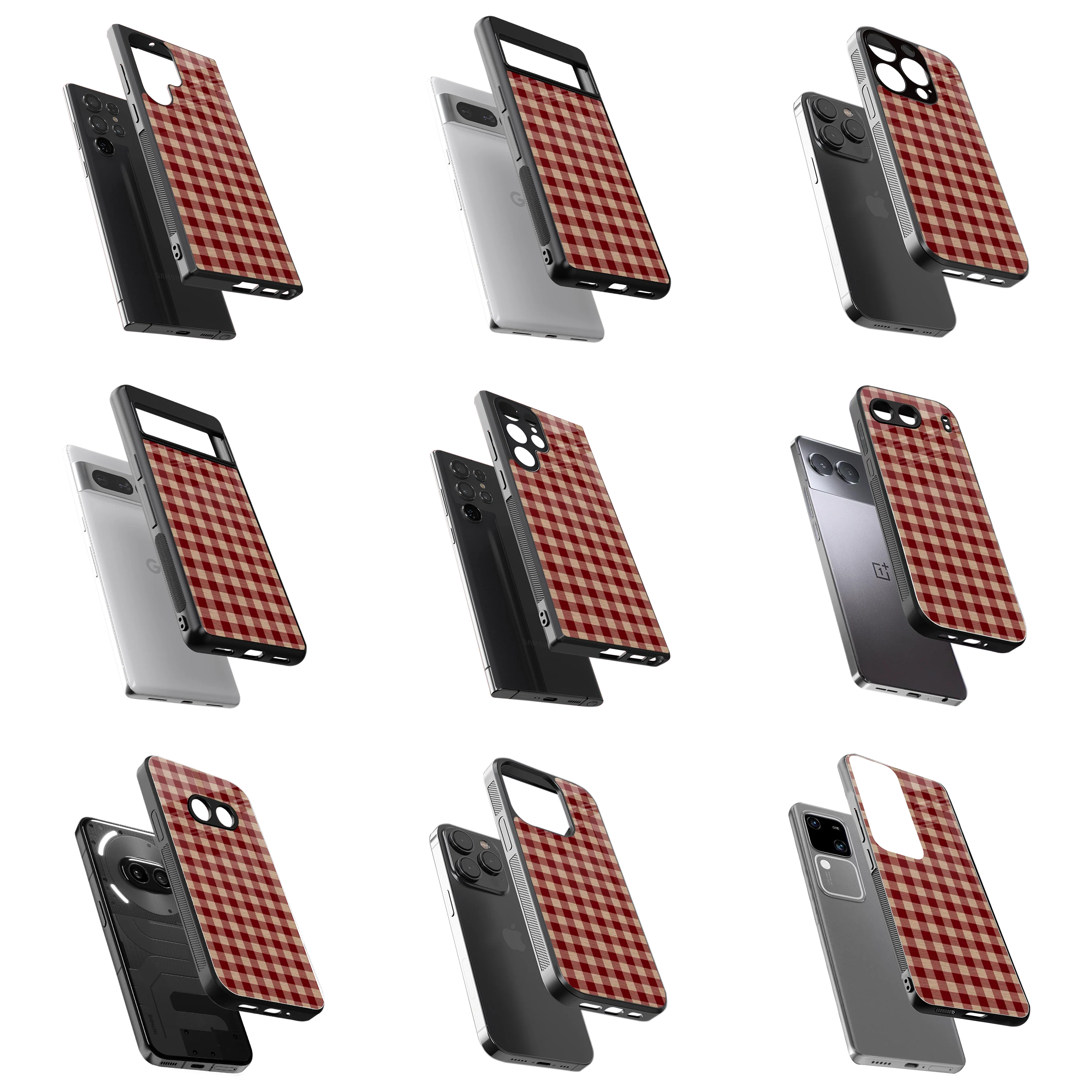 Durable Glass Back Mobile Case for iPhone, Samsung, OnePlus, Google Pixel, Redmi, Vivo, Oppo