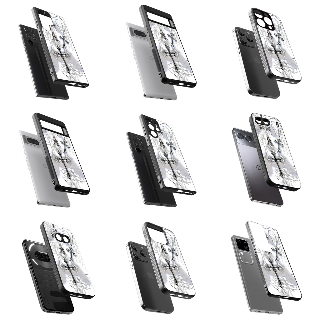 Durable Glass Back Mobile Case for iPhone, Samsung, OnePlus, Google Pixel, Redmi, Vivo, Oppo