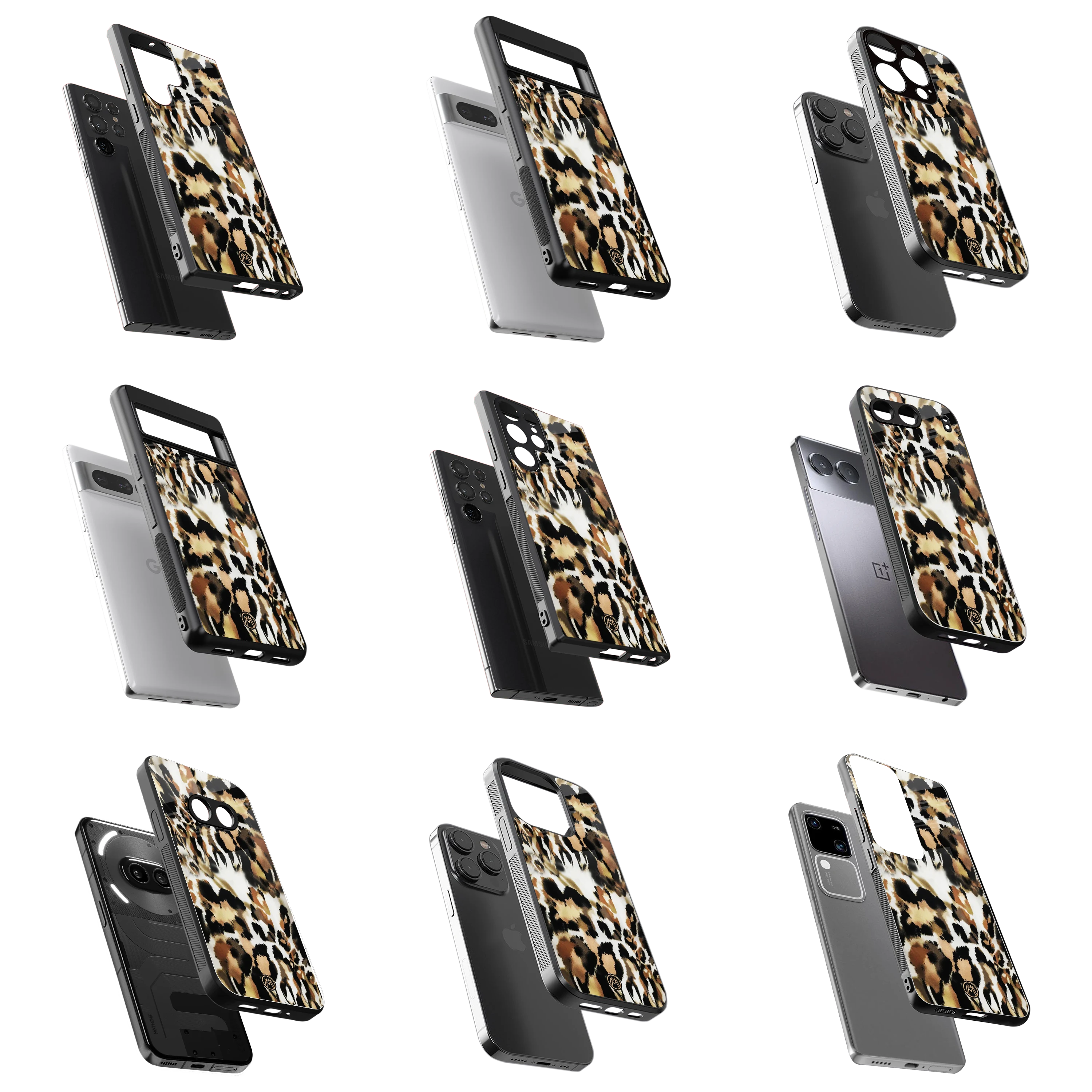 Durable Glass Back Mobile Case for iPhone, Samsung, OnePlus, Google Pixel, Redmi, Vivo, Oppo