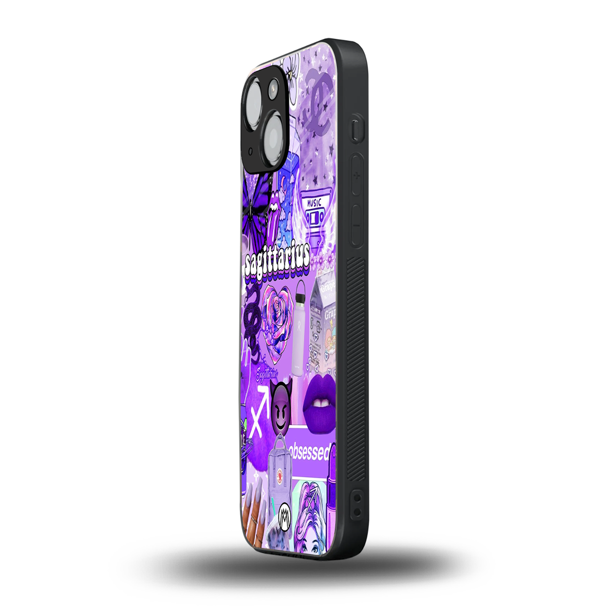 sagittarius aesthetic collage back phone cover | glass case for iphone 13 mini