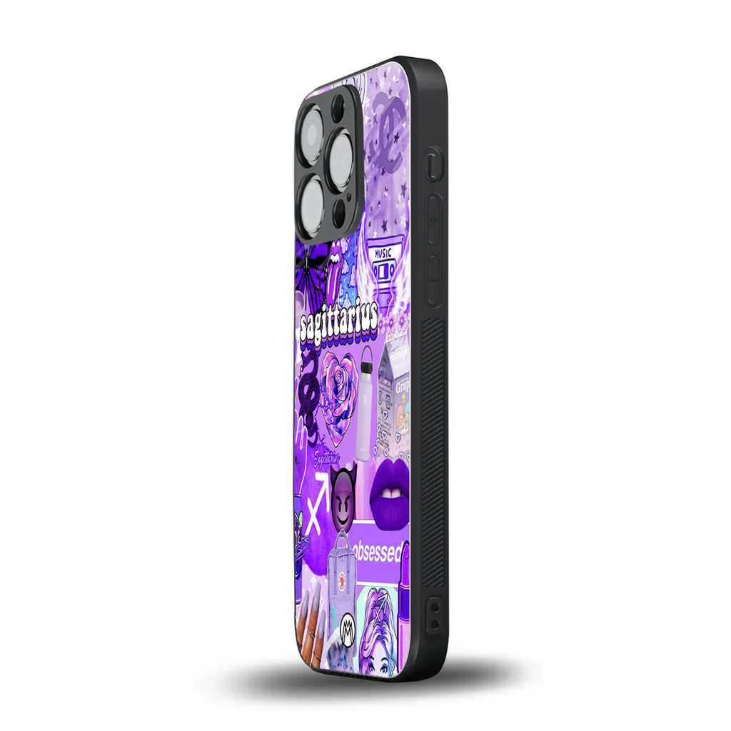 sagittarius aesthetic collage back phone cover | glass case for iphone 13 pro