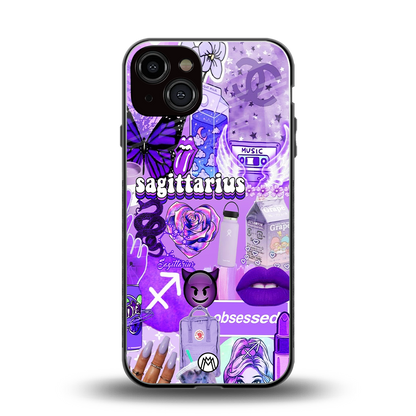 sagittarius aesthetic collage back phone cover | glass case for iphone 13
