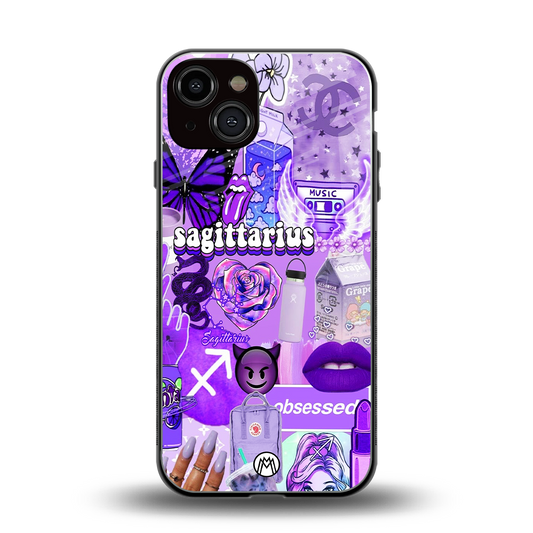 sagittarius aesthetic collage back phone cover | glass case for iphone 13