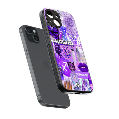 sagittarius aesthetic collage back phone cover | glass case for iphone 13