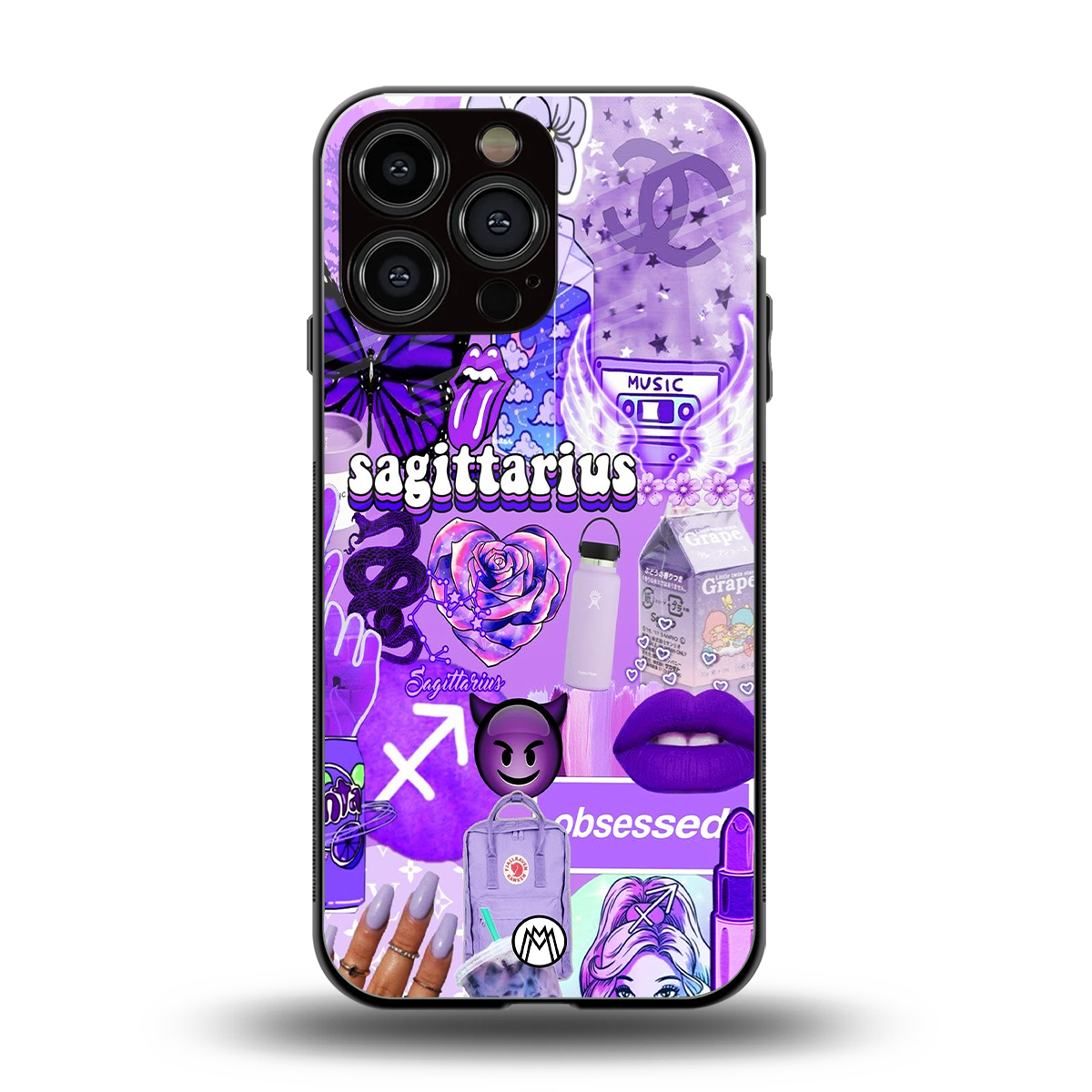 sagittarius aesthetic collage back phone cover | glass case for iphone 14 pro max