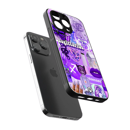 sagittarius aesthetic collage back phone cover | glass case for iphone 14 pro max