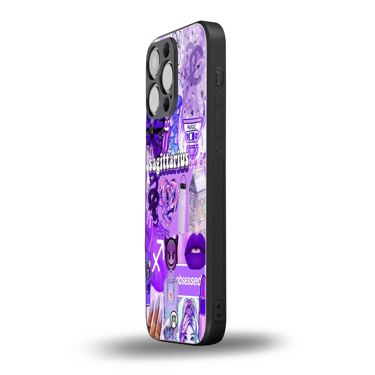 sagittarius aesthetic collage back phone cover | glass case for iphone 14 pro max