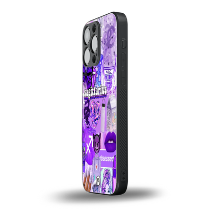 sagittarius aesthetic collage back phone cover | glass case for iphone 14 pro max