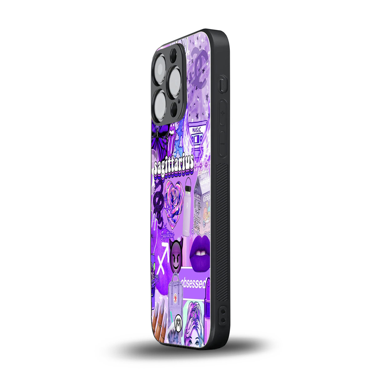 sagittarius aesthetic collage back phone cover | glass case for iphone 14 pro