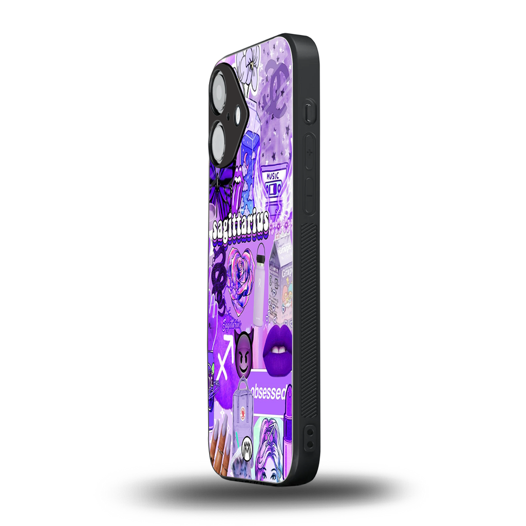 sagittarius aesthetic collage back phone cover | glass case for iphone 16