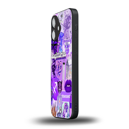sagittarius aesthetic collage back phone cover | glass case for iphone 16