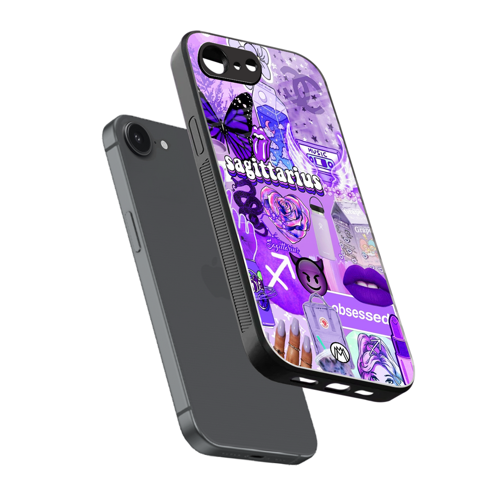 sagittarius aesthetic collage back phone cover | glass case for iphone 16e