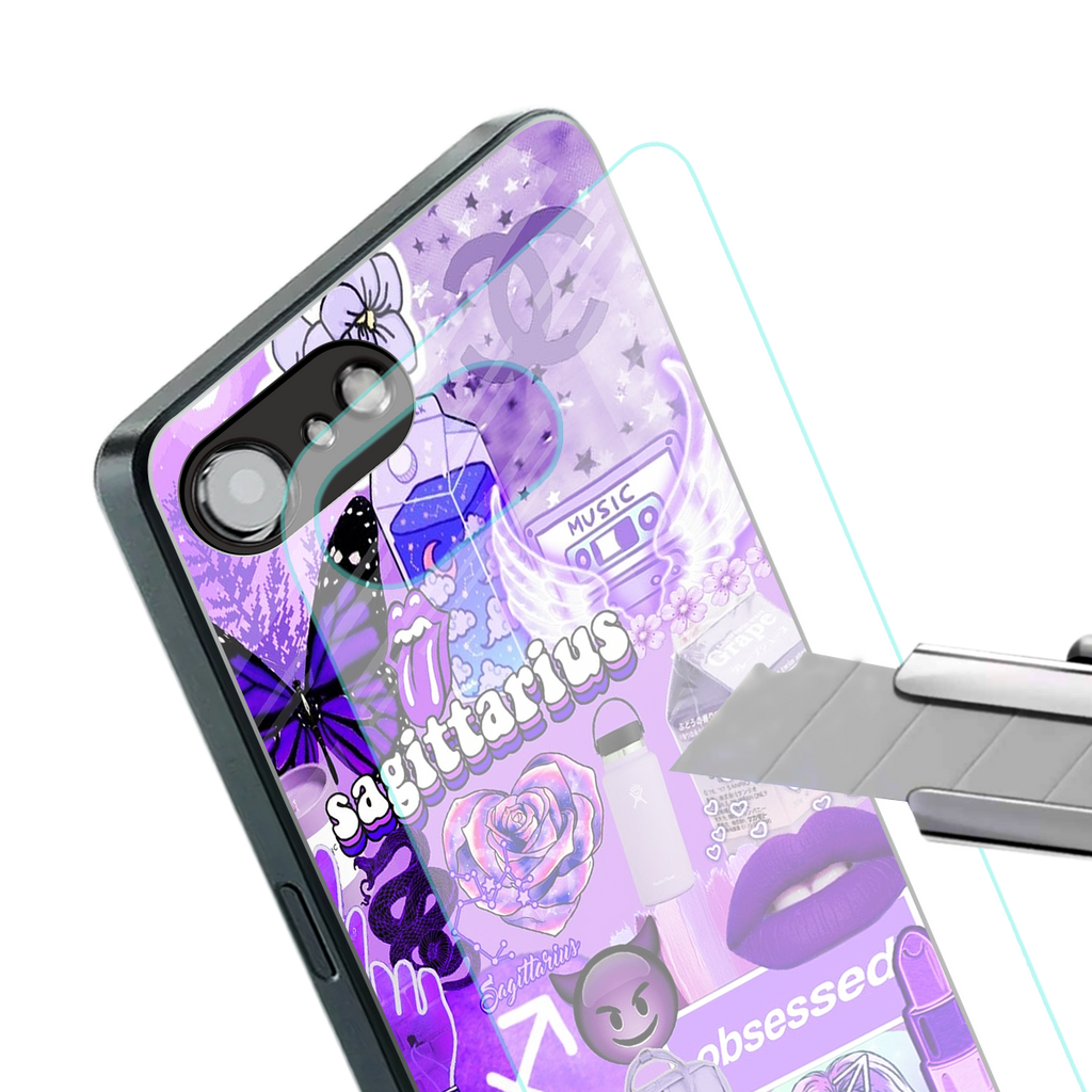 sagittarius aesthetic collage back phone cover | glass case for iphone 16e