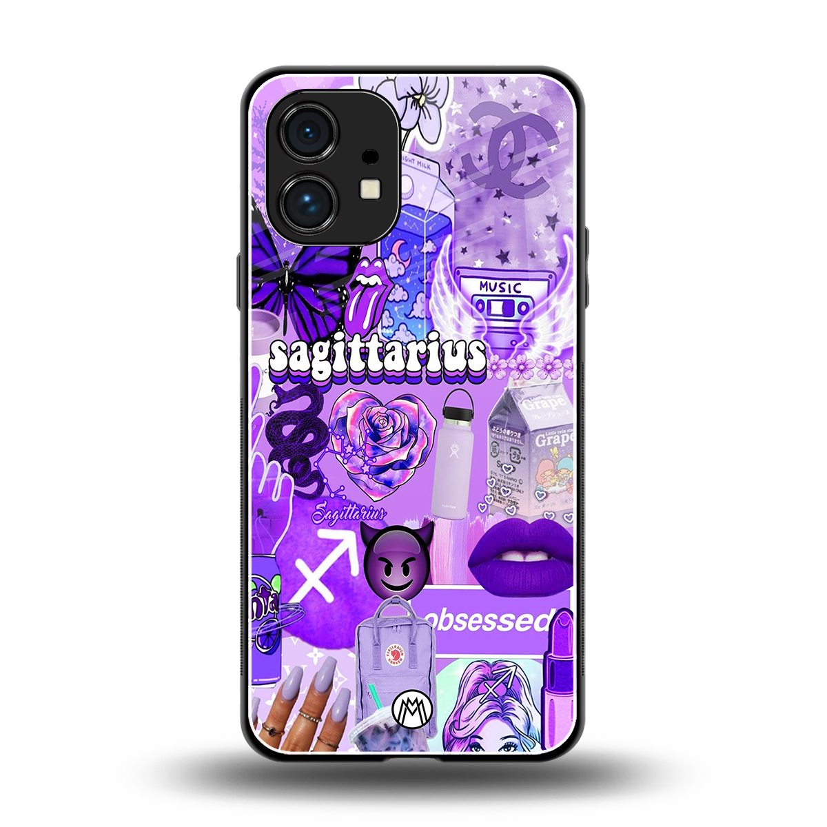 sagittarius aesthetic collage back phone cover | glass case for nothing phone 1