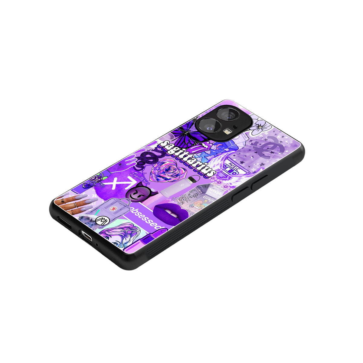 sagittarius aesthetic collage back phone cover | glass case for nothing phone 1