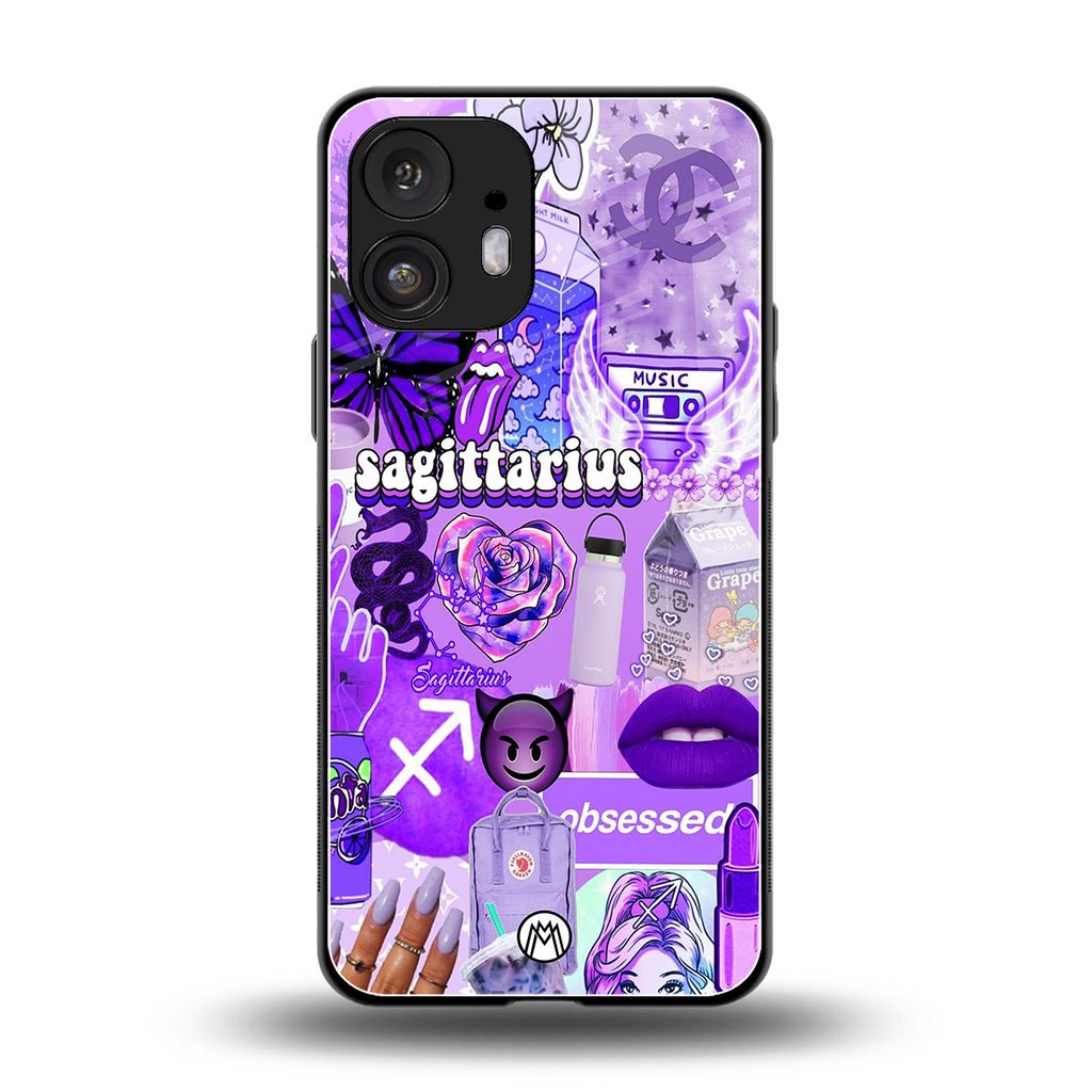 sagittarius aesthetic collage back phone cover | glass case for nothing phone 2