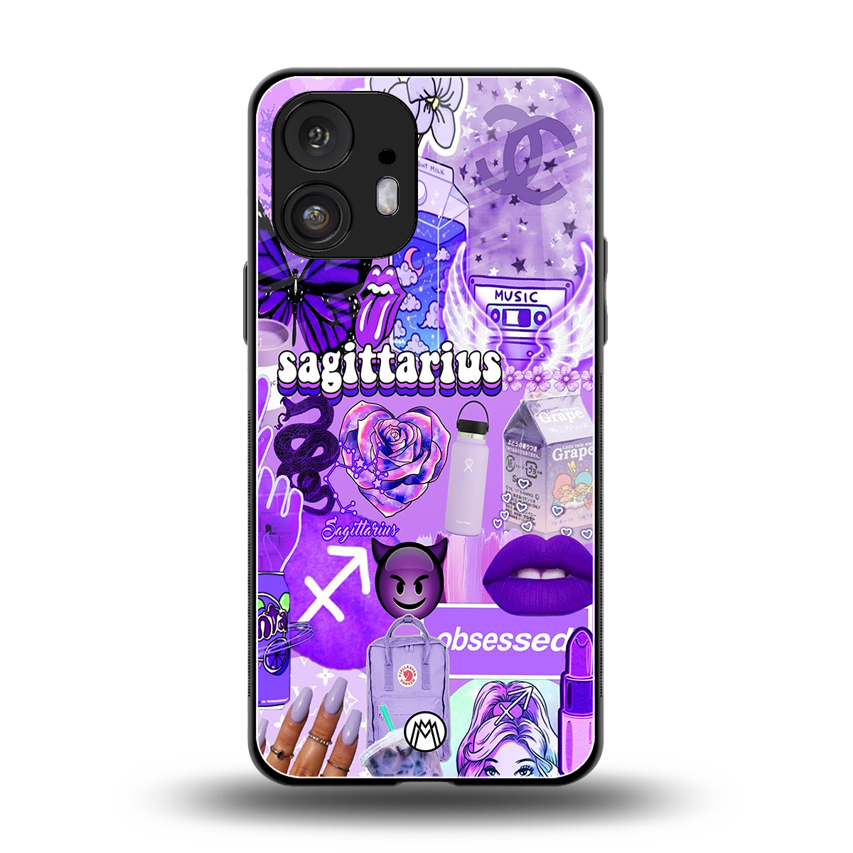 sagittarius aesthetic collage back phone cover | glass case for nothing phone 2