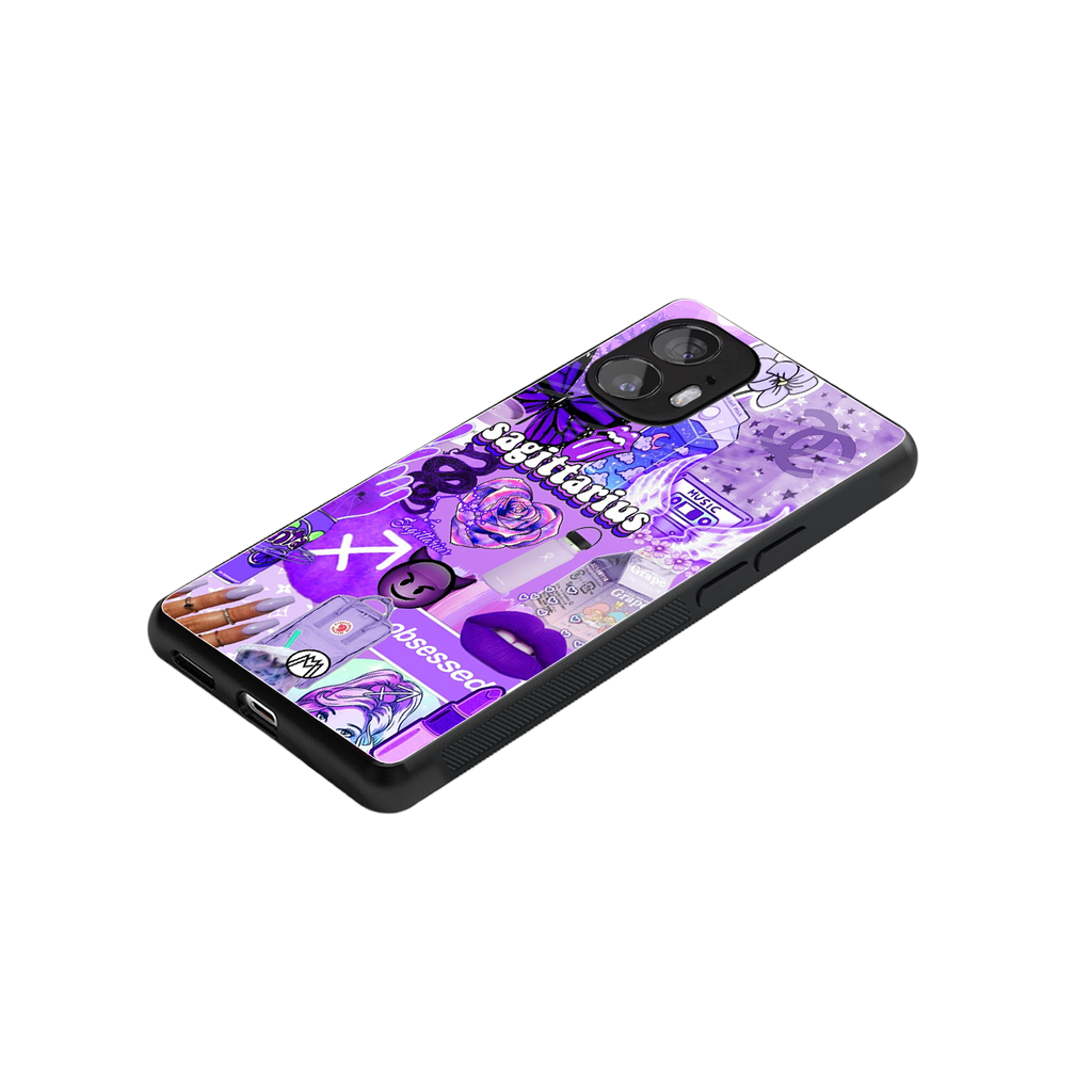 sagittarius aesthetic collage back phone cover | glass case for nothing phone 2