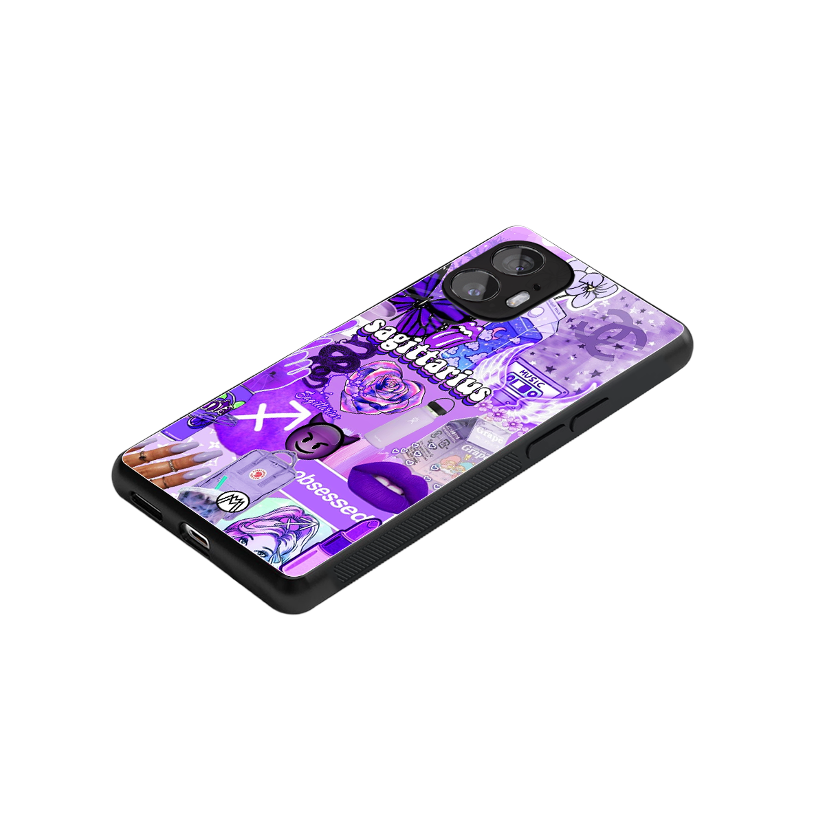 sagittarius aesthetic collage back phone cover | glass case for nothing phone 2