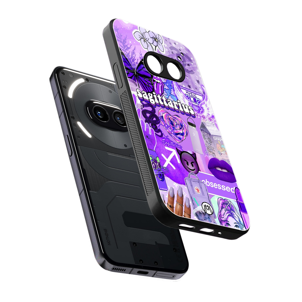 sagittarius aesthetic collage back phone cover | glass case for nothing phone 2a