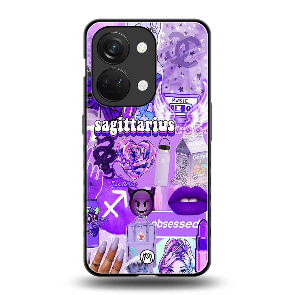 sagittarius aesthetic collage back phone cover | glass case for oneplus nord 3