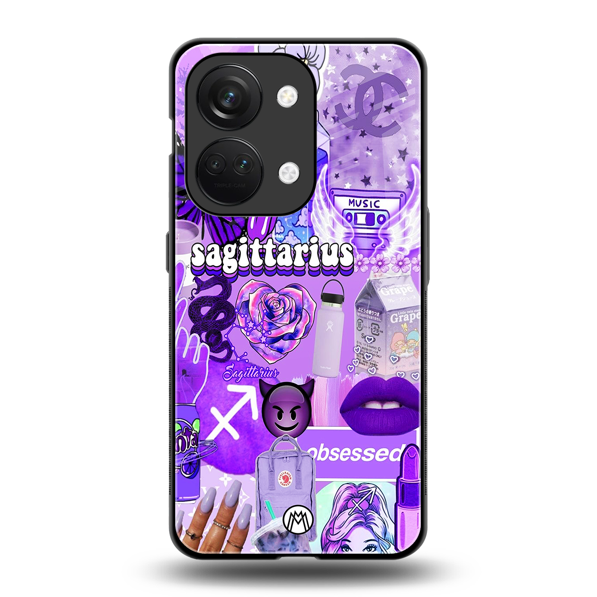 sagittarius aesthetic collage back phone cover | glass case for oneplus nord 3