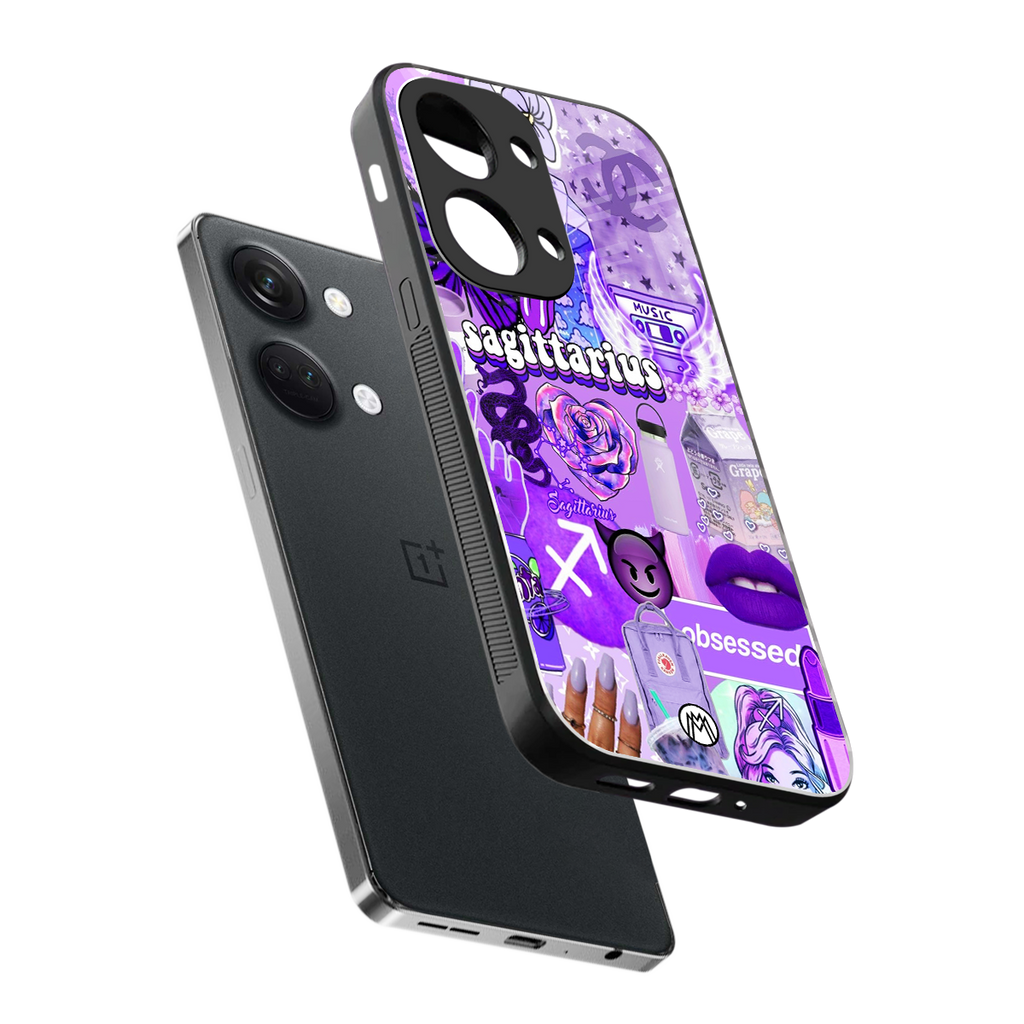 sagittarius aesthetic collage back phone cover | glass case for oneplus nord 3