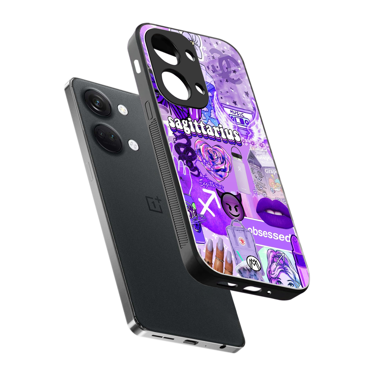 sagittarius aesthetic collage back phone cover | glass case for oneplus nord 3