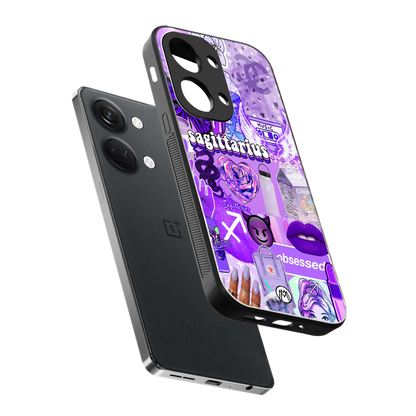 sagittarius aesthetic collage back phone cover | glass case for oneplus nord 3