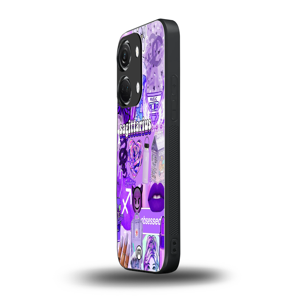 sagittarius aesthetic collage back phone cover | glass case for oneplus nord 3