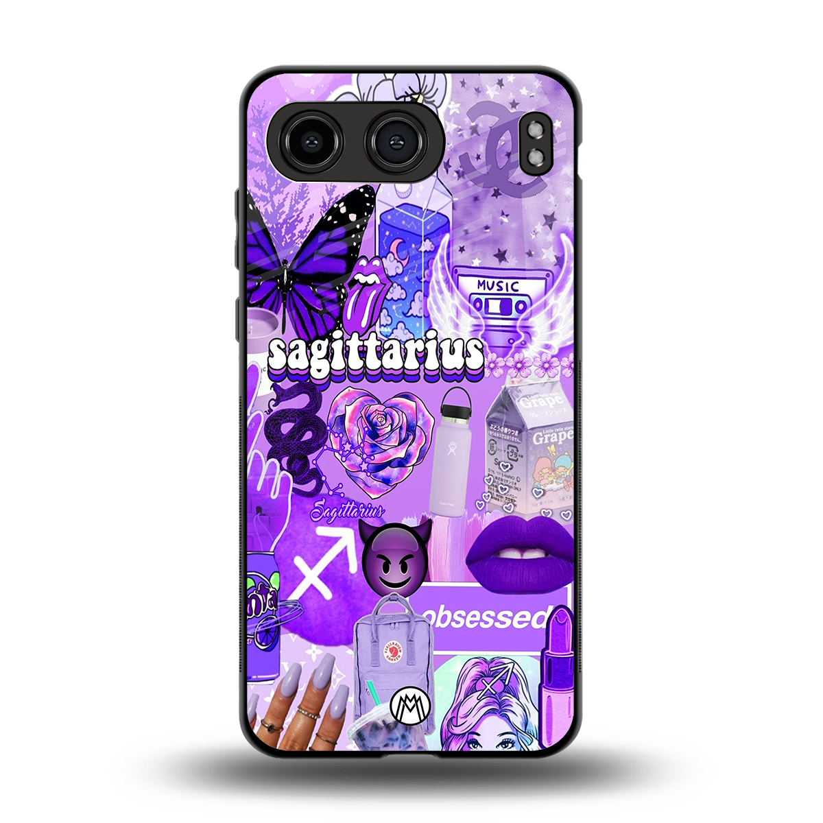 sagittarius aesthetic collage back phone cover | glass case for oneplus nord 4