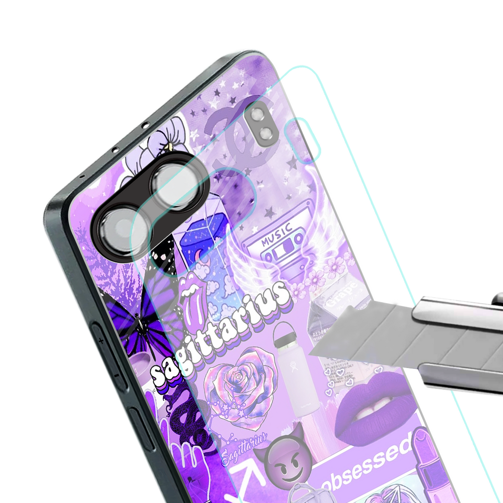 sagittarius aesthetic collage back phone cover | glass case for oneplus nord 4