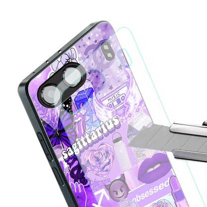 sagittarius aesthetic collage back phone cover | glass case for oneplus nord 4