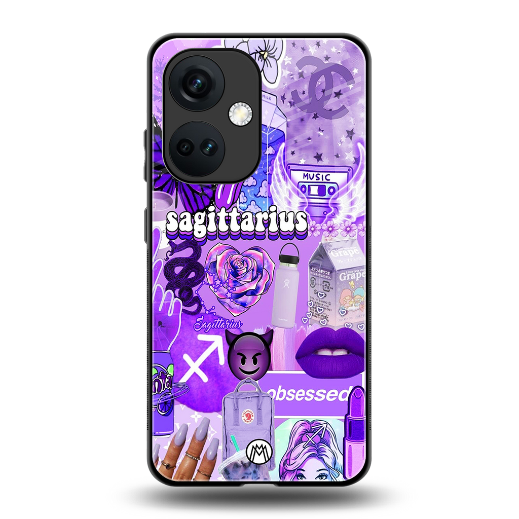 sagittarius aesthetic collage back phone cover | glass case for oneplus nord ce 3