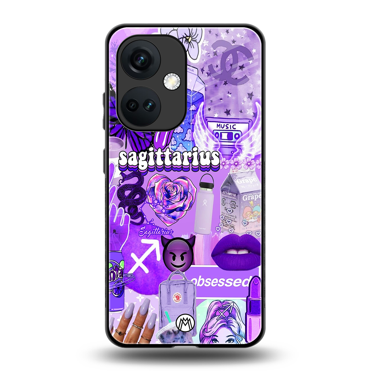 sagittarius aesthetic collage back phone cover | glass case for oneplus nord ce 3