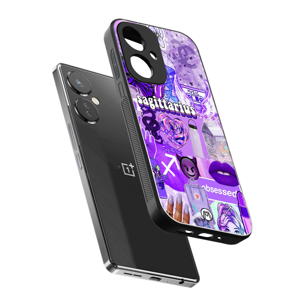 sagittarius aesthetic collage back phone cover | glass case for oneplus nord ce 3