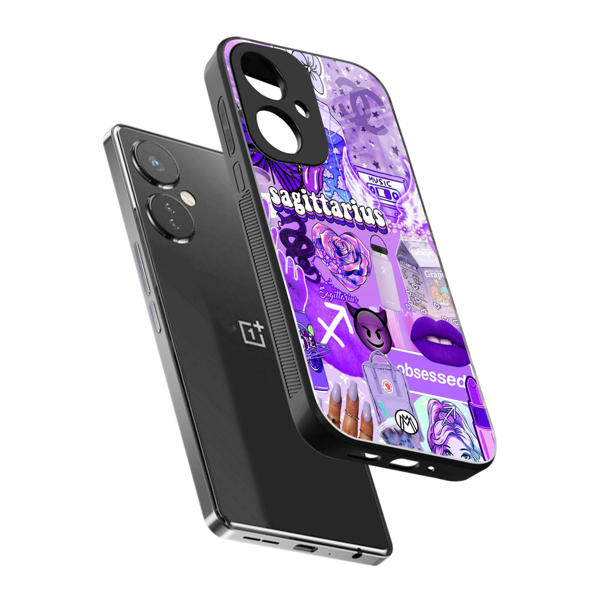 sagittarius aesthetic collage back phone cover | glass case for oneplus nord ce 3