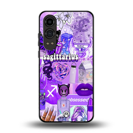 sagittarius aesthetic collage back phone cover | glass case for oneplus nord ce 4 lite
