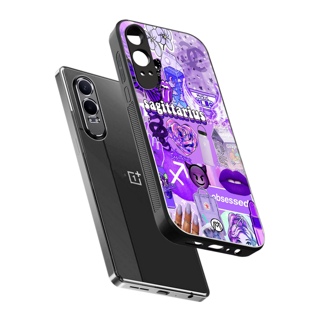 sagittarius aesthetic collage back phone cover | glass case for oneplus nord ce 4 lite