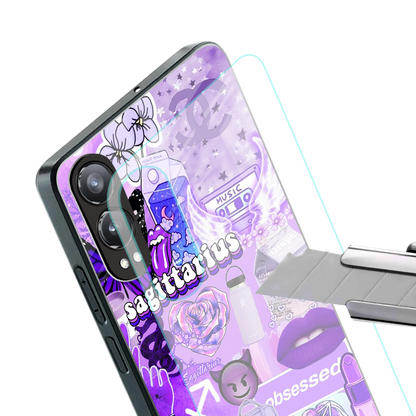sagittarius aesthetic collage back phone cover | glass case for oneplus nord ce 4 lite