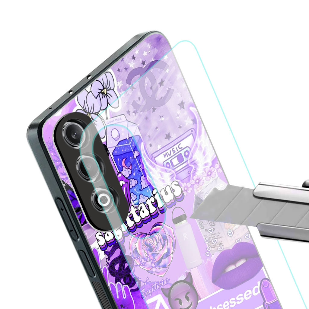 sagittarius aesthetic collage back phone cover | glass case for oneplus nord ce 4