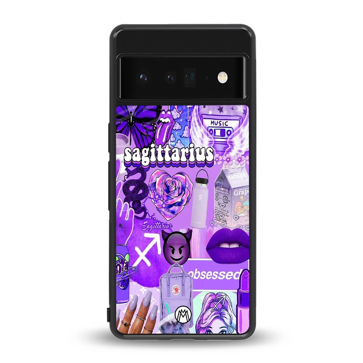 sagittarius aesthetic collage back phone cover | glass case for google pixel 6 pro