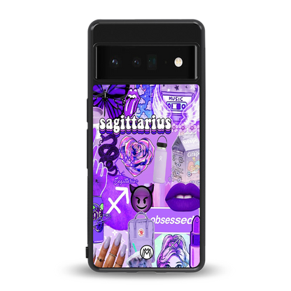 sagittarius aesthetic collage back phone cover | glass case for google pixel 6 pro