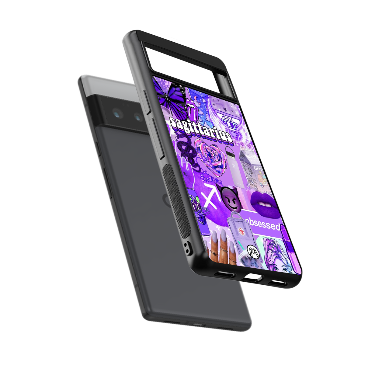 sagittarius aesthetic collage back phone cover | glass case for google pixel 6 pro
