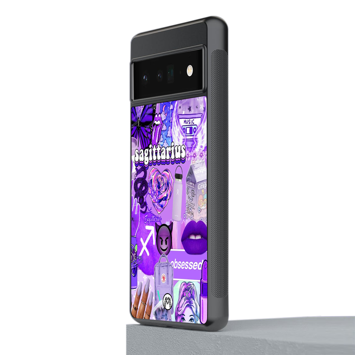 sagittarius aesthetic collage back phone cover | glass case for google pixel 6 pro