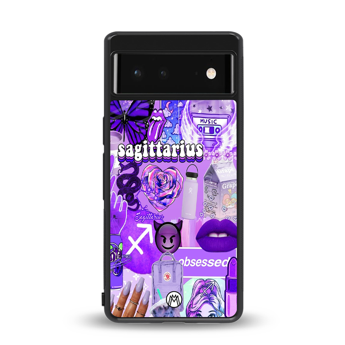 sagittarius aesthetic collage back phone cover | glass case for google pixel 6